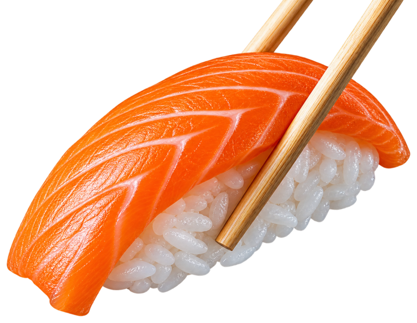 Nigiri al salmone con bacchette
